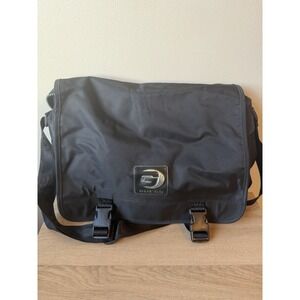 Black VTG Y2k GUESS Logo‎ Flap Messenger Work Laptop Polyurethane Crossbody Bag